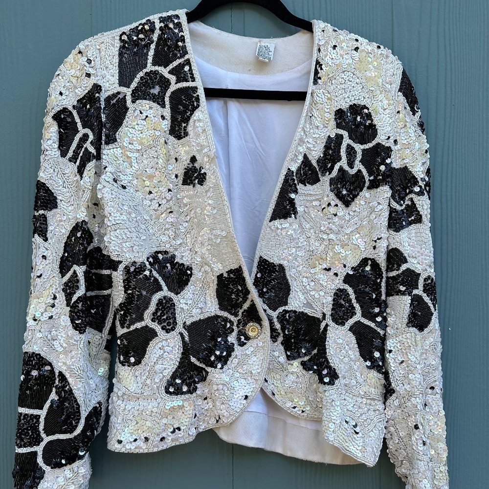 Vintage Silk and Sequin Blazer